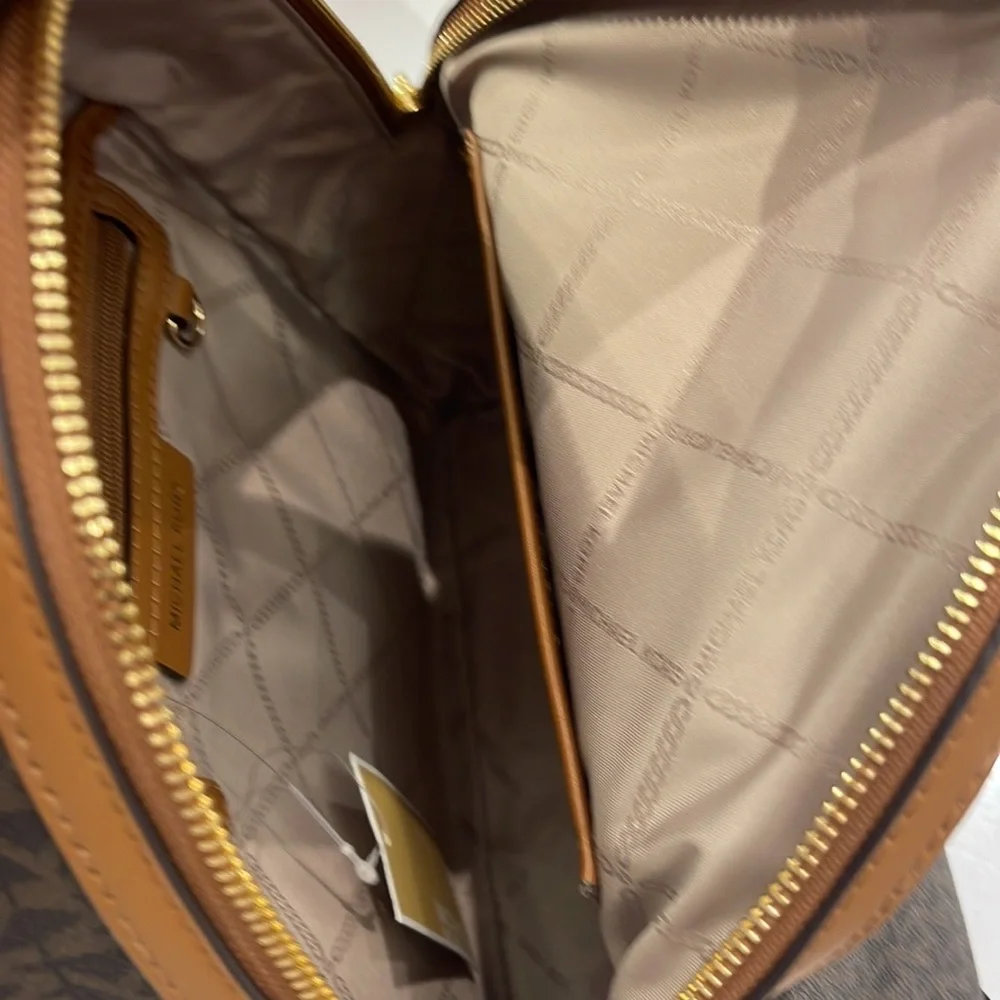 Michael Kors Womens Valerie Medium Logo Backpack 30F2G9VB2B Brown NWT